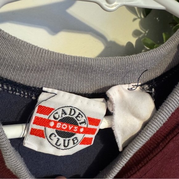 Vintage Kids Basketball Long Sleeve Shirt - Navy and Maroon - Picture 4 of 6